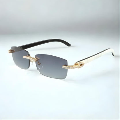 CZ White Buffs Blue Lens - Dolla Shades