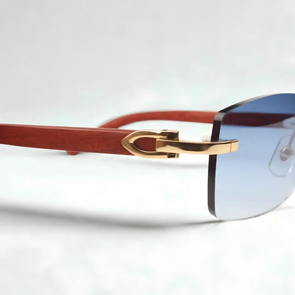 Wooden Frames - Blue Lens - Dolla Shades