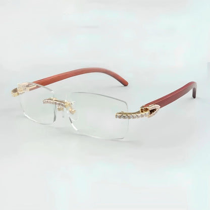 CZ Wooden Frames Clear Lens - Dolla Shades