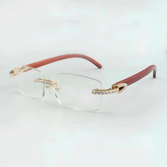 CZ Wooden Frames Clear Lens - Dolla Shades