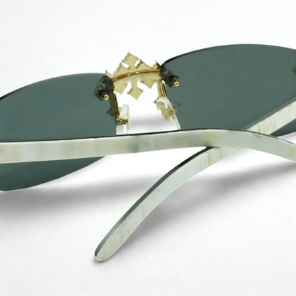 Iced Out Cross White Buffs - Black Lens