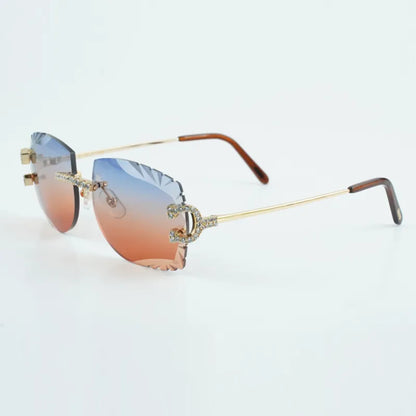 Iced Out C Decor Wires - Diamond Cut Light Blue Lens