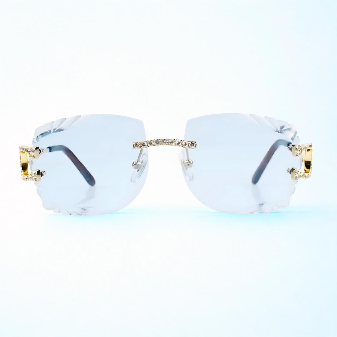 Iced Out C Wires - Diamond Cut Light Blue Lens