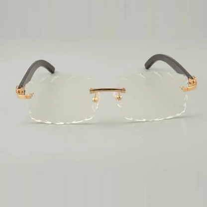 White Buffs Clear Diamond Cut Sunglasses | Premium Rimless Eyewear