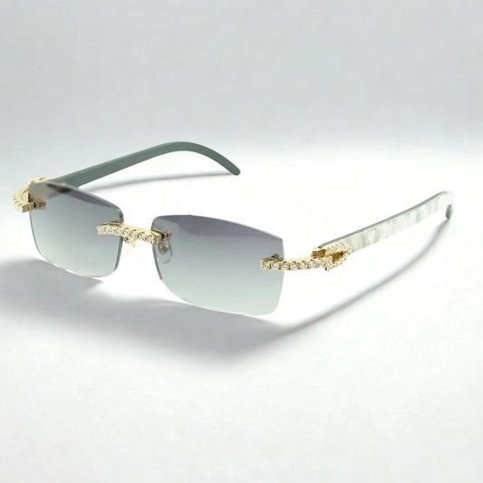 Iced Out White Buffs Silver Lens