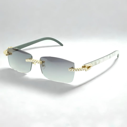 Iced Out White Buffs Silver Lens