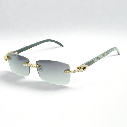 Iced Out Black Buffs Silver Lens