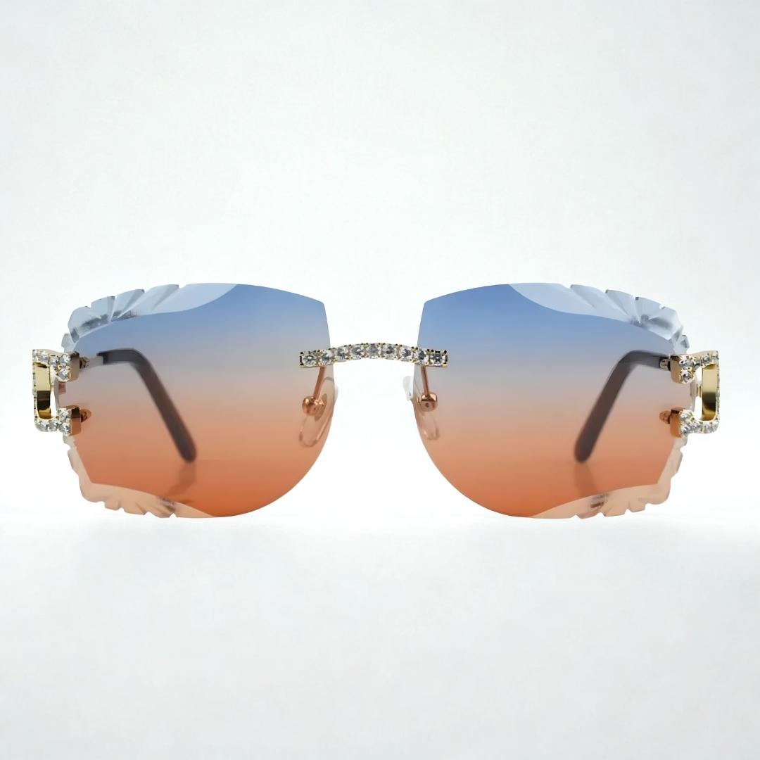Iced Out C Wires - Diamond Cut Light Blue Lens
