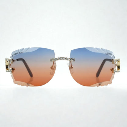 Iced Out C Wires - Diamond Cut Light Blue Lens