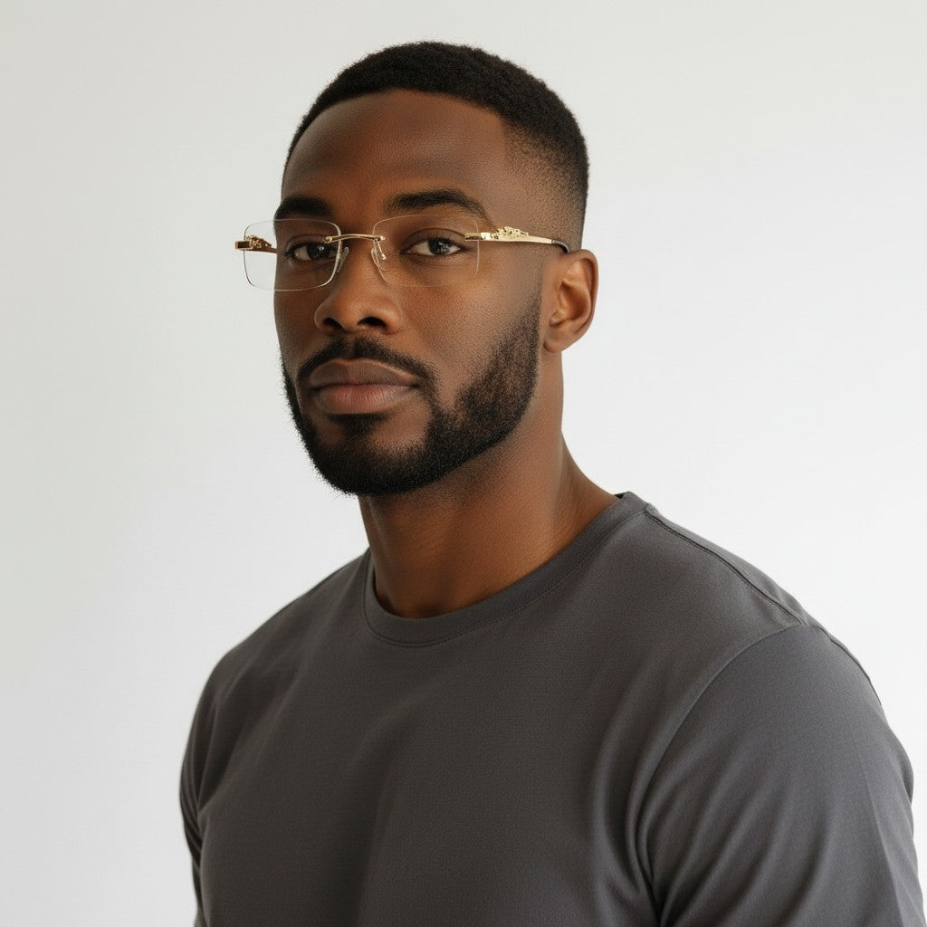 Gold Leopard Frames - Clear Lenses - Dolla Shades