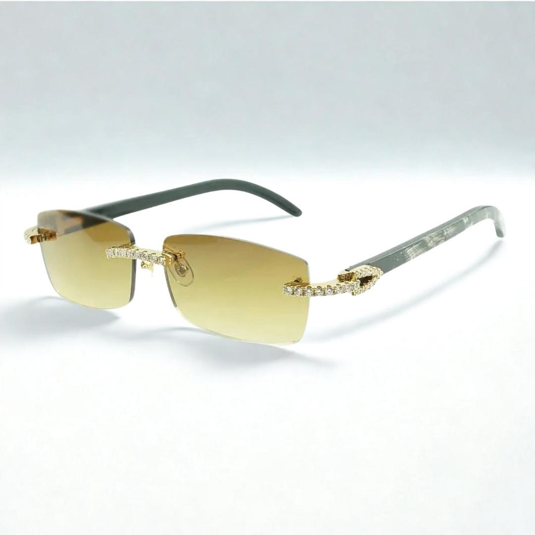 Iced Out Black Buffs Brown Lens - Dolla Shades