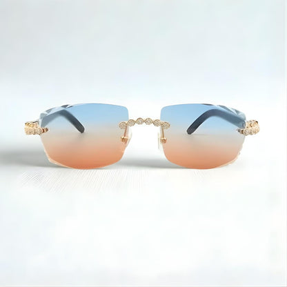 Bouquet White Buffs Cut Orange Lens - Dolla Shades