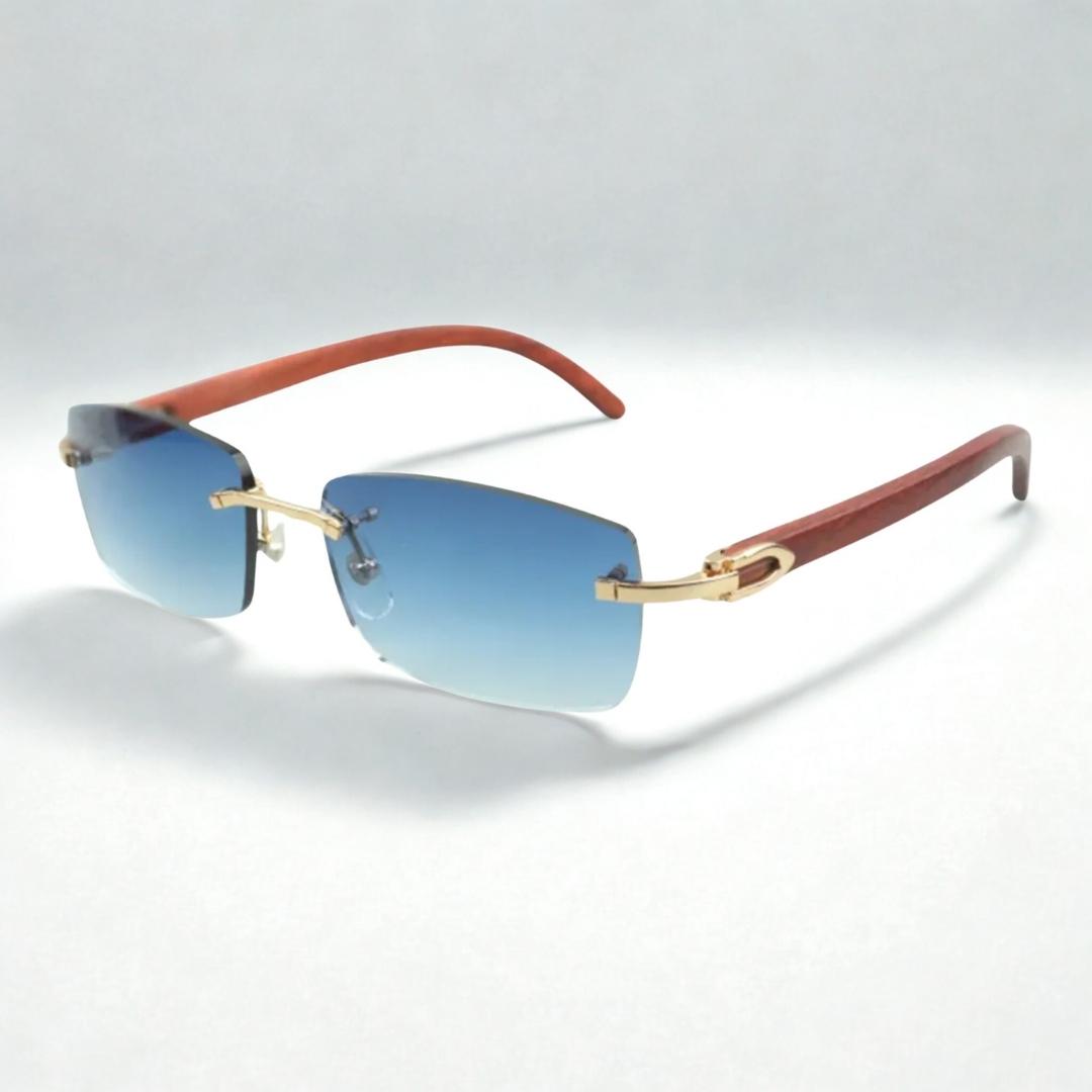 Wooden Frames - Blue Lens - Dolla Shades