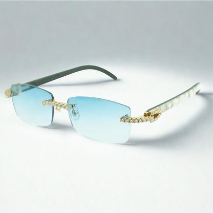 Iced Out White Buffs Silver Lens - Dolla Shades
