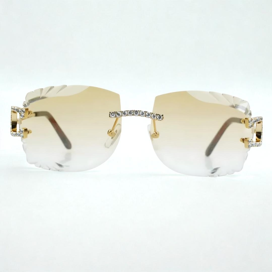Iced Out C Wires - Diamond Cut Light Blue Lens