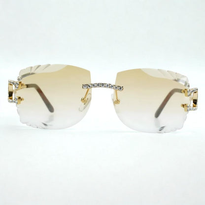 Iced Out C Wires - Diamond Cut Light Blue Lens
