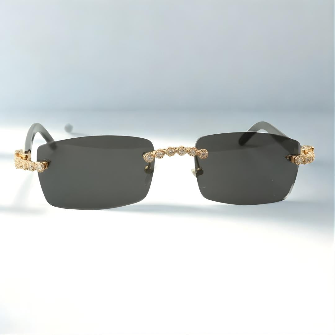 Bouquet White Buffs Black Lens - Dolla Shades