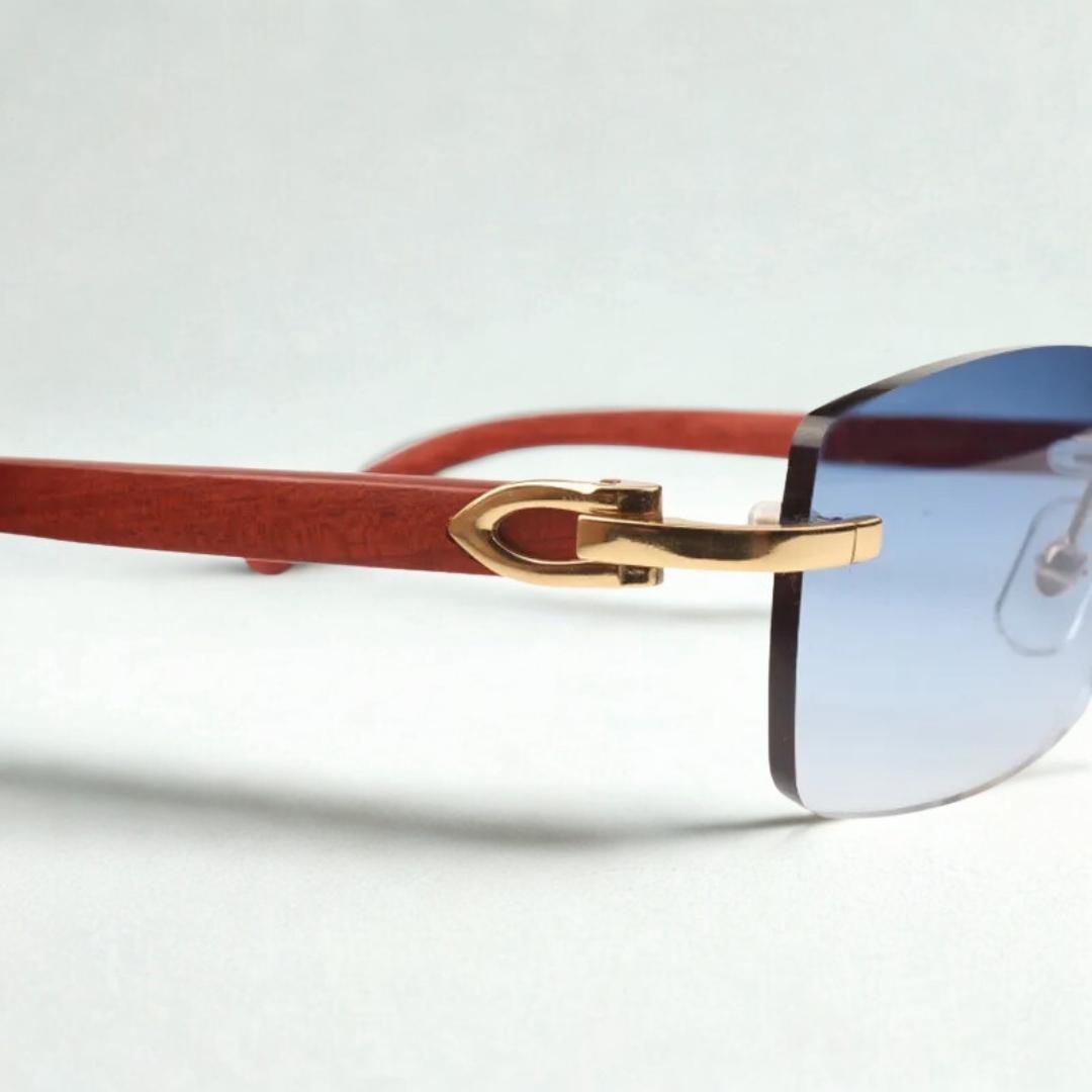 Wooden Frames - Blue Lens - Dolla Shades