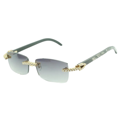 Iced Out Black Buffs Brown Lens Sunglasses