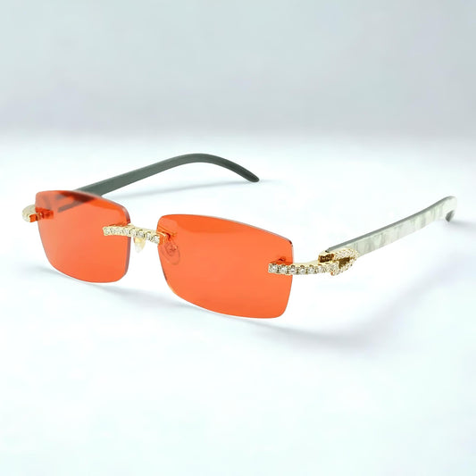 Iced Out White Buffs Red Lens