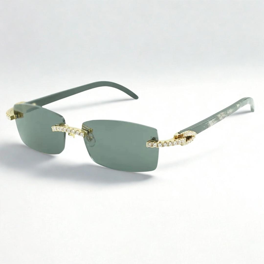 Iced Out Black Buffs Brown Lens - Dolla Shades