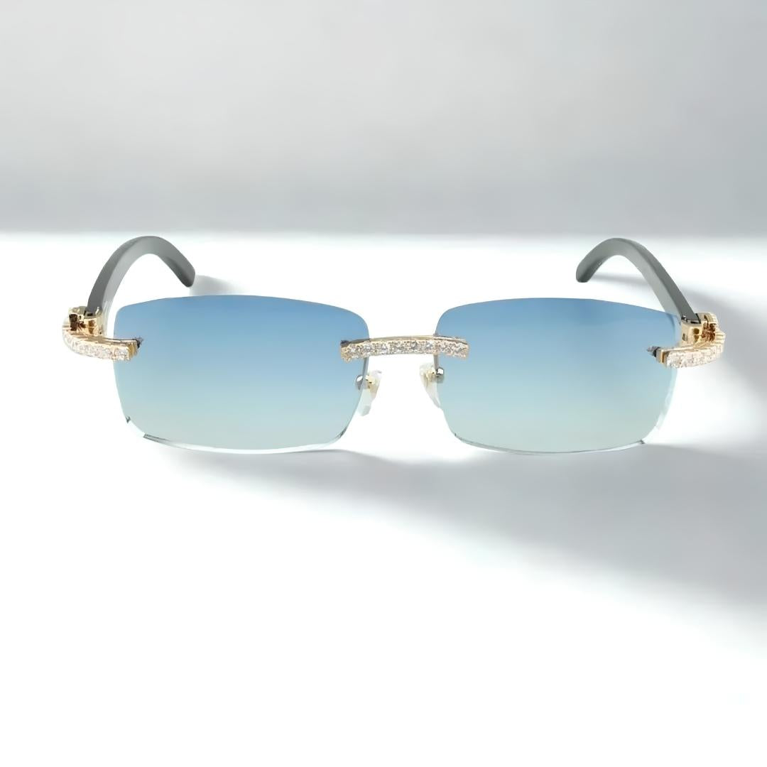 CZ Black Buffs Blue Lens - Dolla Shades