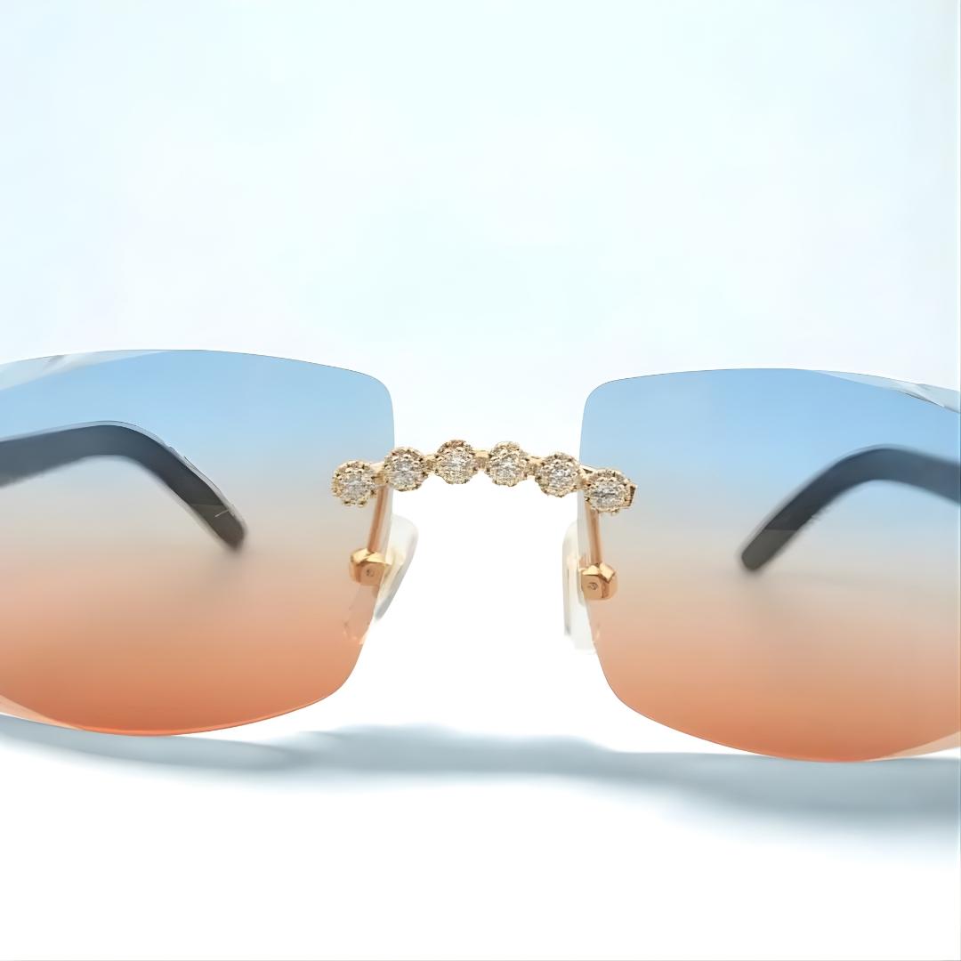 Bouquet White Buffs Cut Orange Lens - Dolla Shades