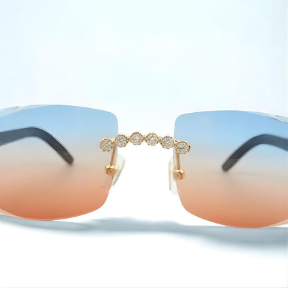 Bouquet White Buffs Cut Orange Lens - Dolla Shades