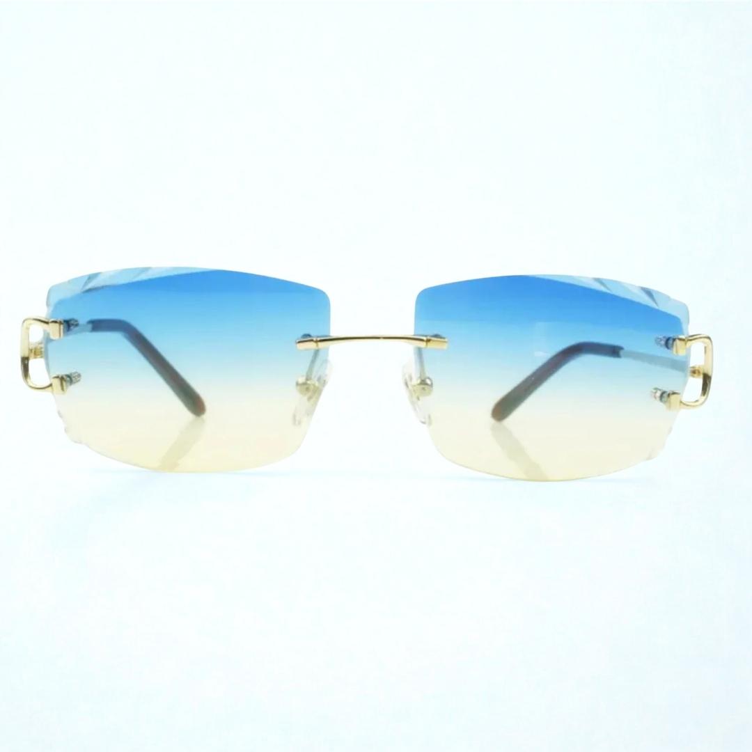 C Wires - Diamond Cut Two Tone Blue Lens - Dolla Shades