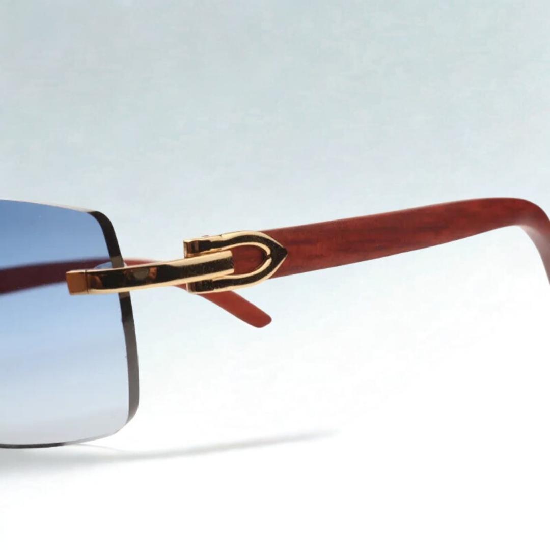 Wooden Frames - Blue Lens - Dolla Shades