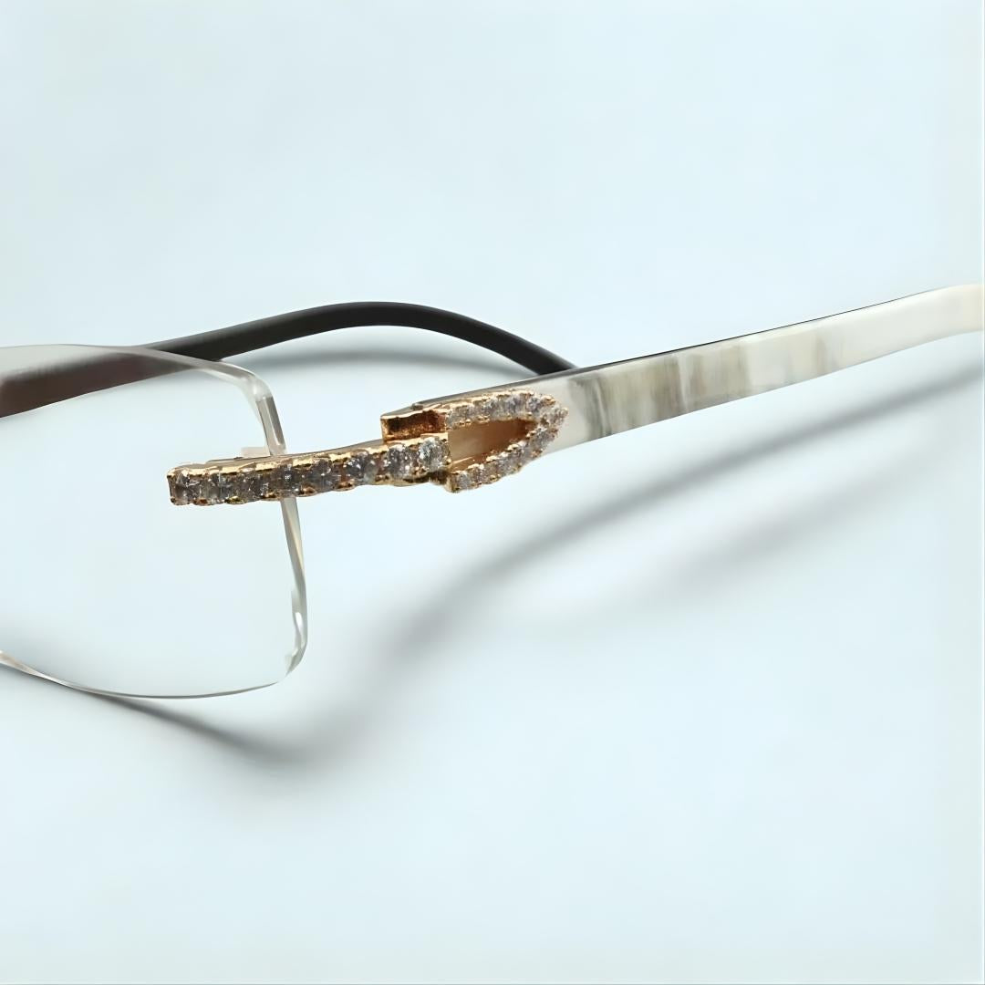 CZ White Buffs Clear Lens - Dolla Shades