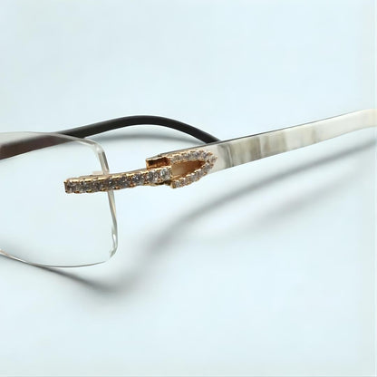 CZ White Buffs Clear Lens - Dolla Shades