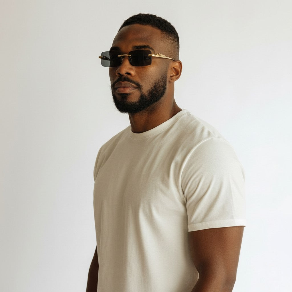 Gold Leopard Frames - Black Lenses - Dolla Shades