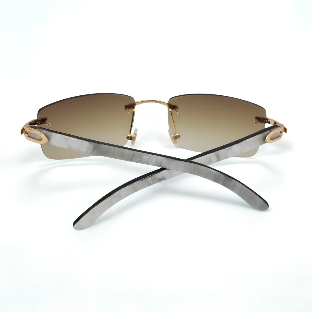 White Buffs Brown Lens - Dolla Shades