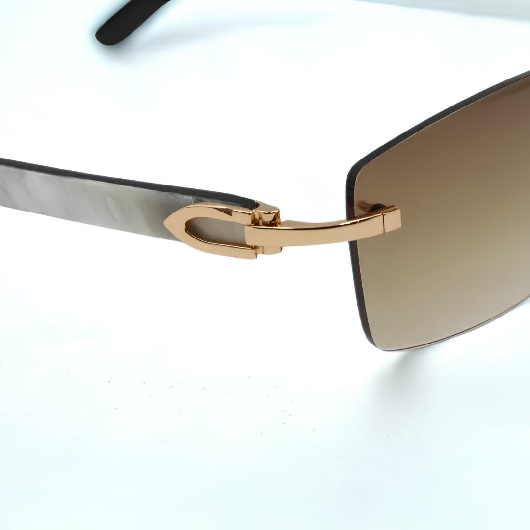 White Buffs Brown Lens - Dolla Shades