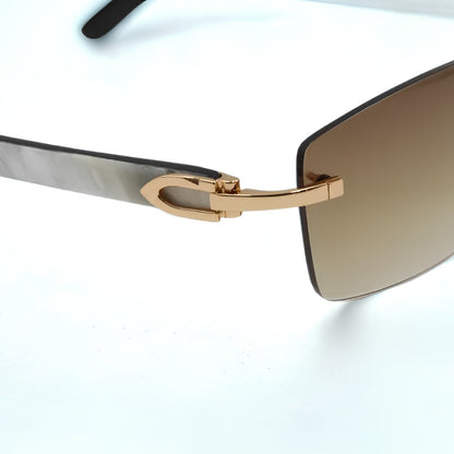 White Buffs Brown Lens - Dolla Shades