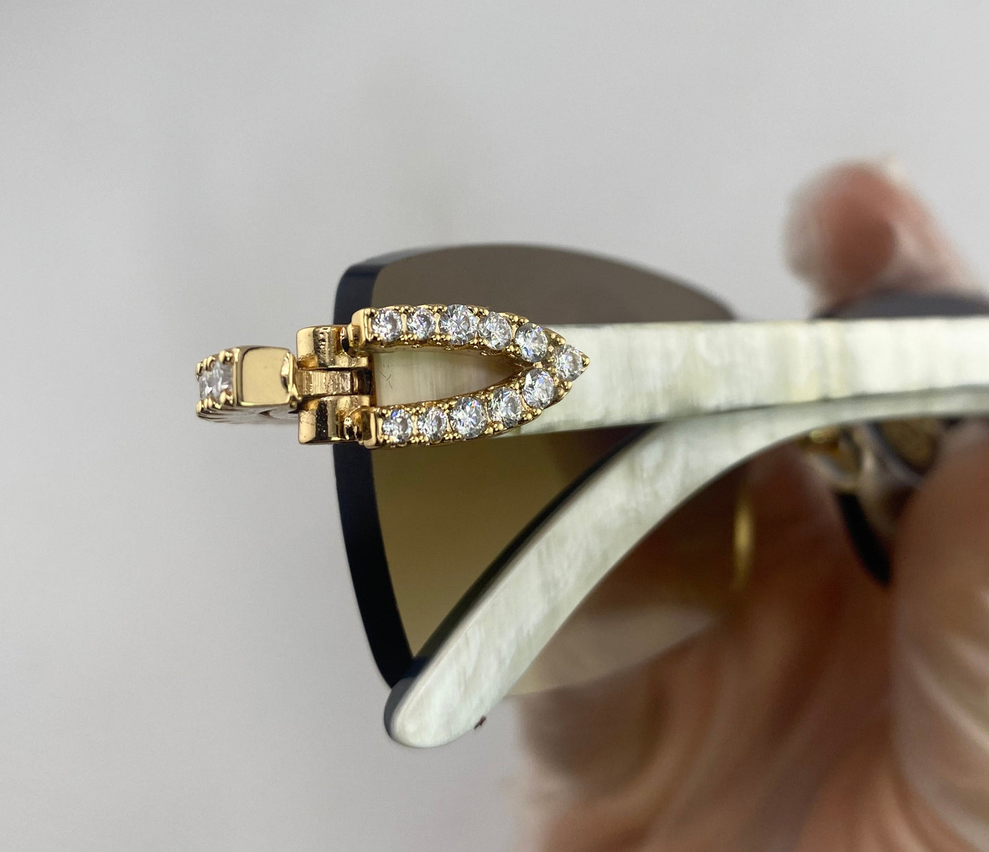 Iced out White Buffs - Brown Lens