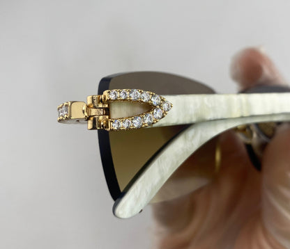 Iced out White Buffs - Brown Lens