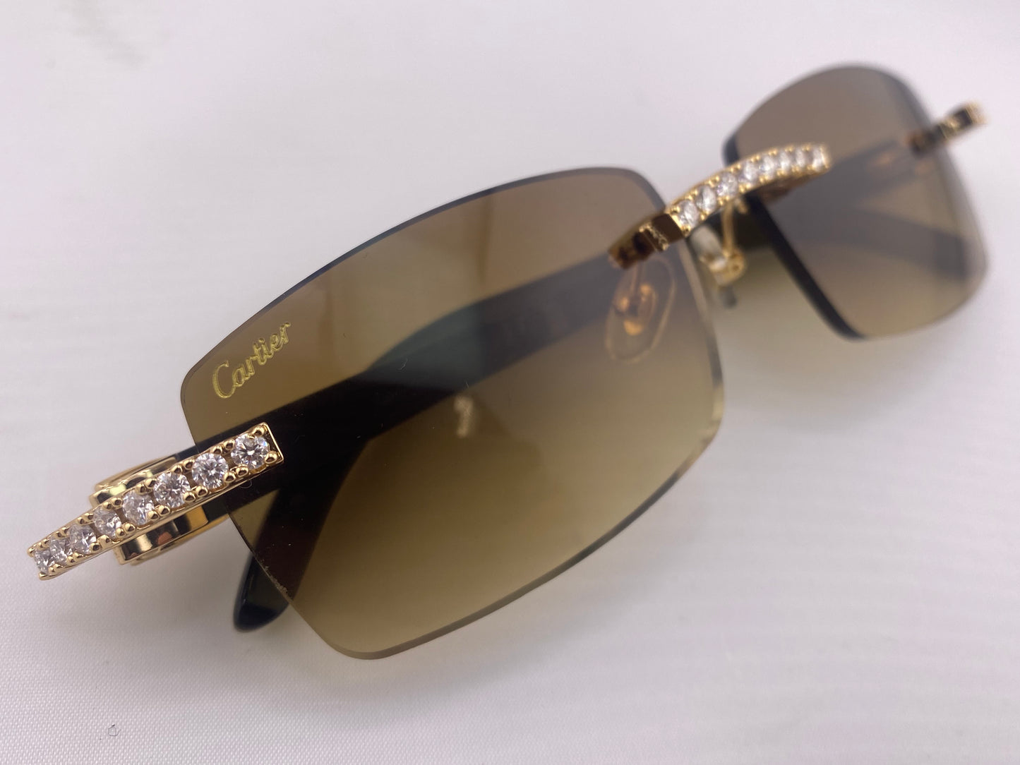 Iced out White Buffs - Brown Lens