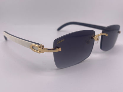 White Buffs - Black Tinted Lens