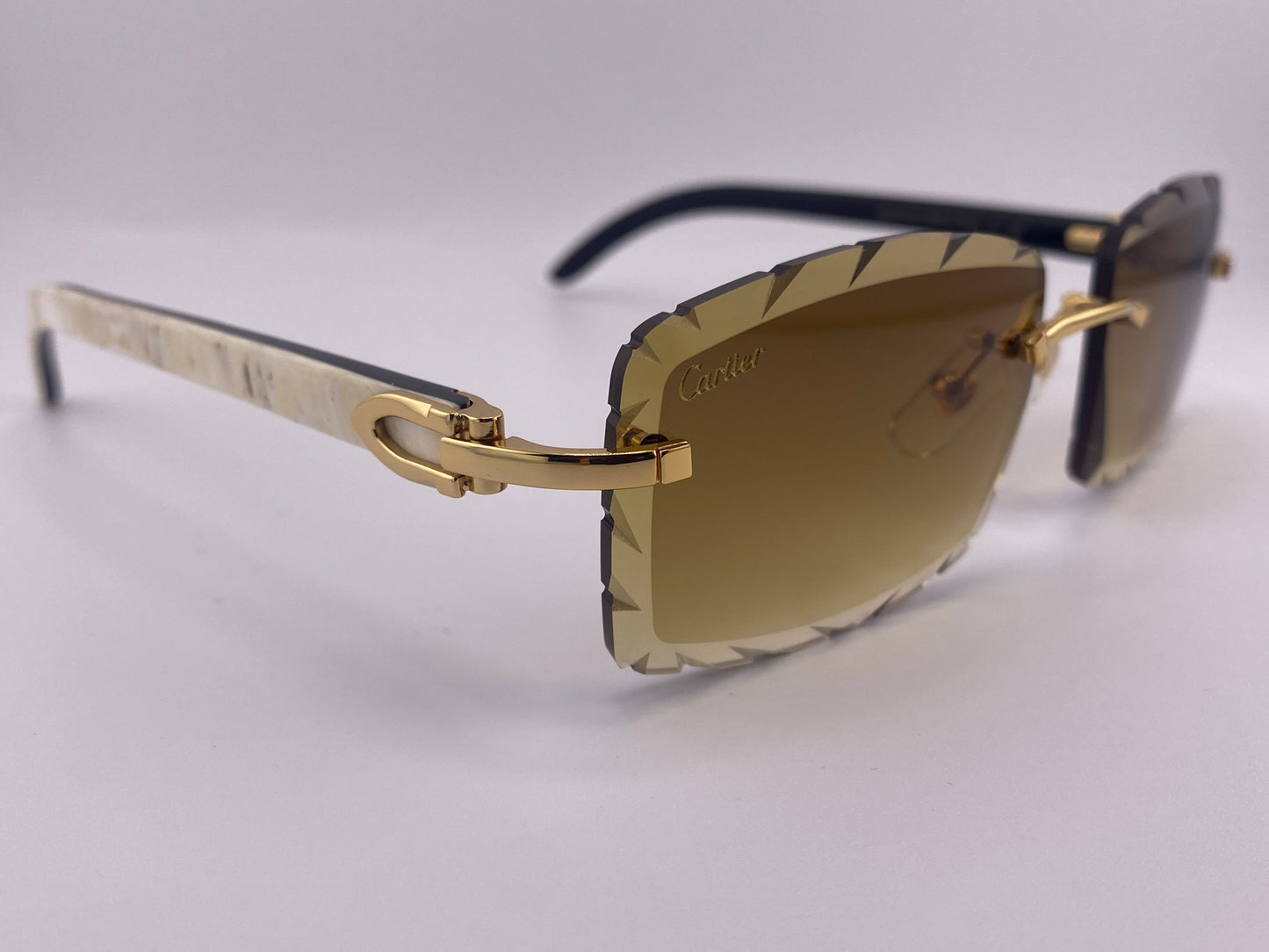 White Buffs - Diamond Cut Brown Lens