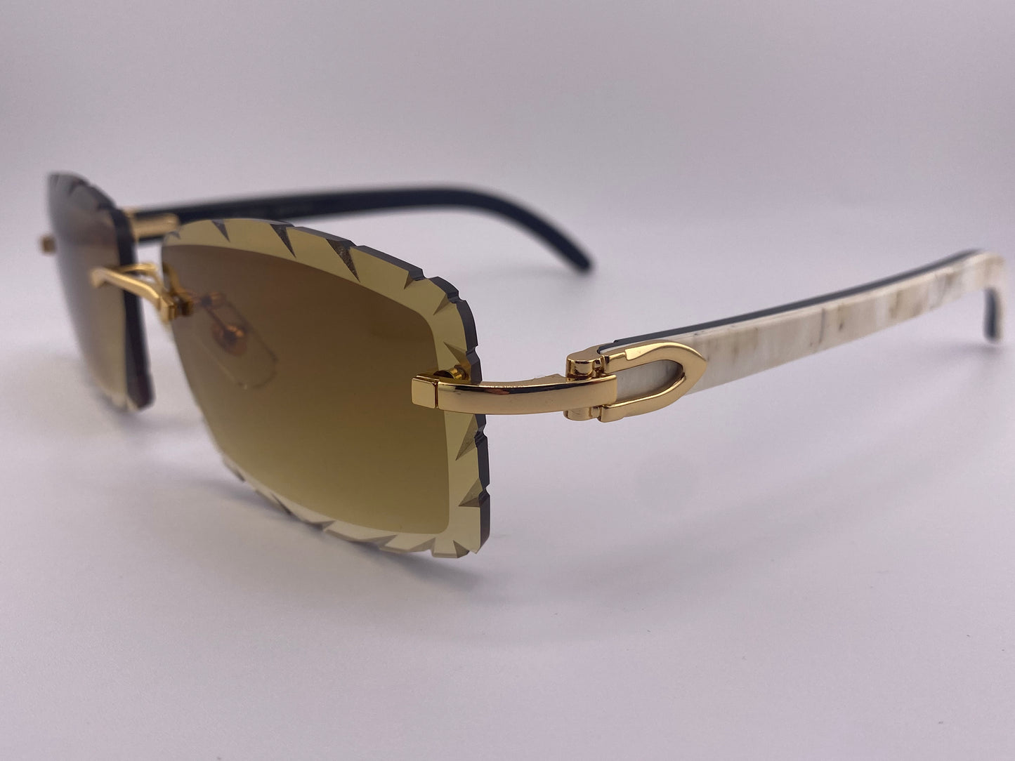 White Buffs - Diamond Cut Brown Lens