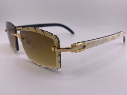White Buffs - Diamond Cut Brown Lens