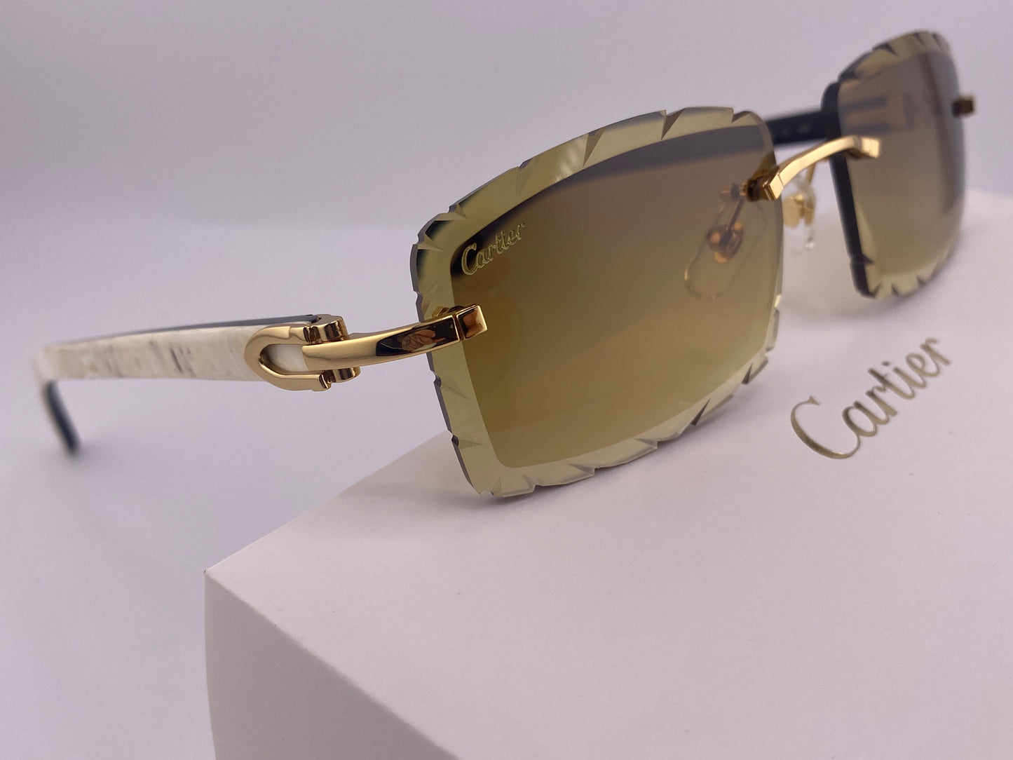 White Buffs - Diamond Cut Brown Lens