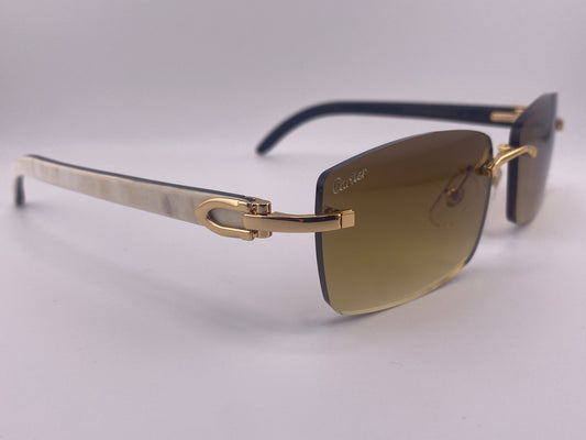 White Buffs Sunglasses – Brown Tinted Lens