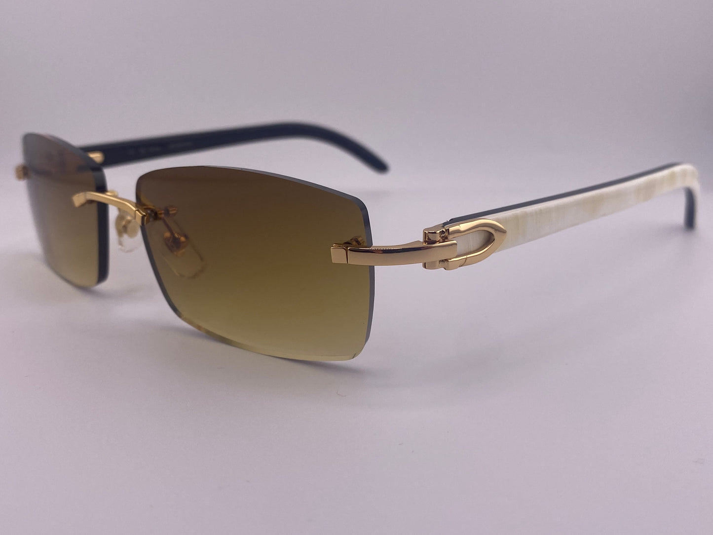 White Buffs Sunglasses – Brown Tinted Lens
