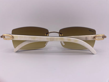 White Buffs Sunglasses – Brown Tinted Lens