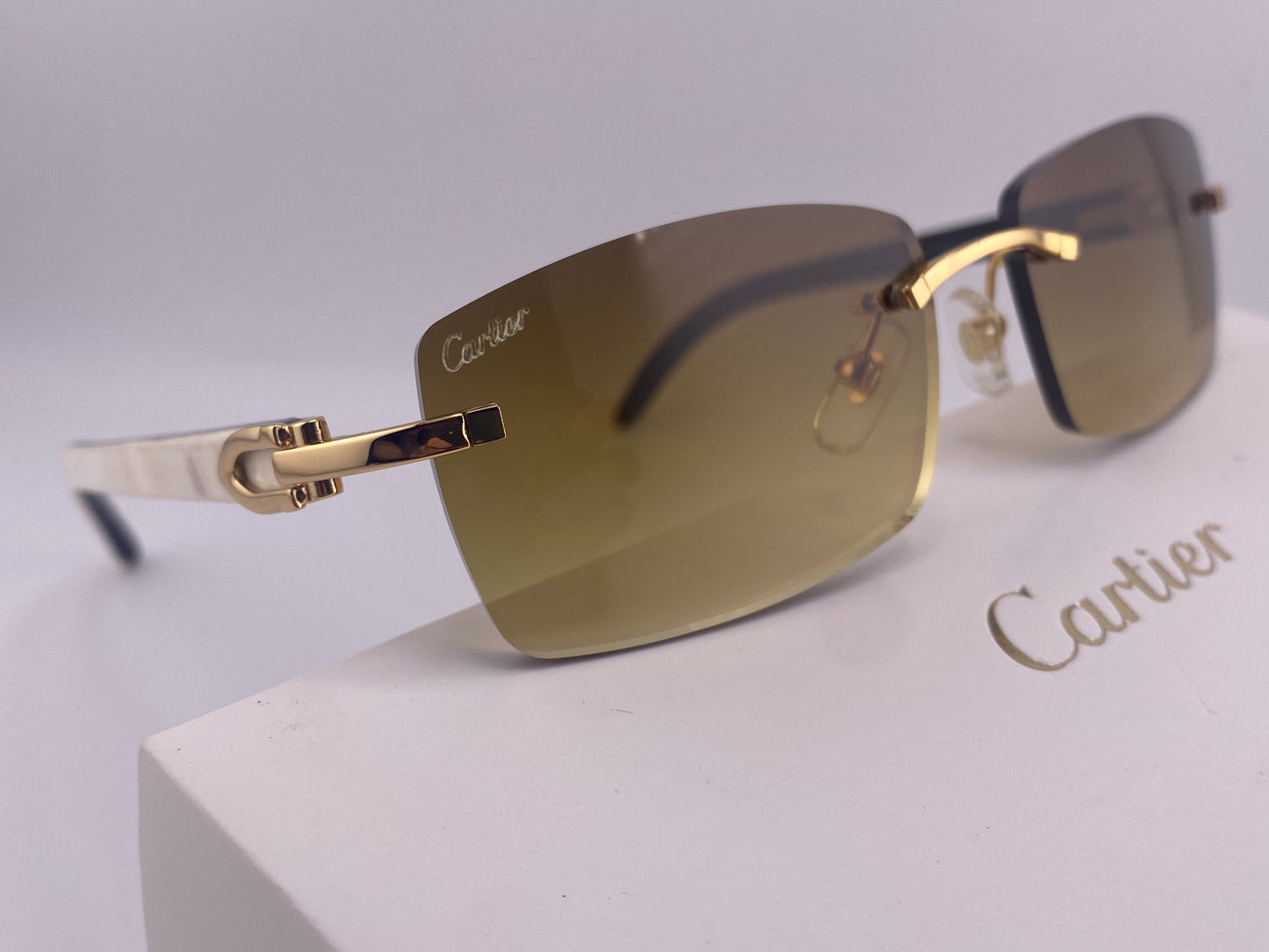 White Buffs Sunglasses – Brown Tinted Lens