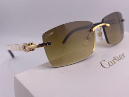 White Buffs Sunglasses – Brown Tinted Lens