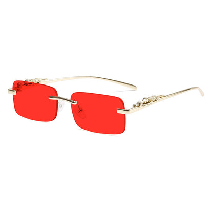 Gold Leopard Frames - Red Lenses - Dolla Shades